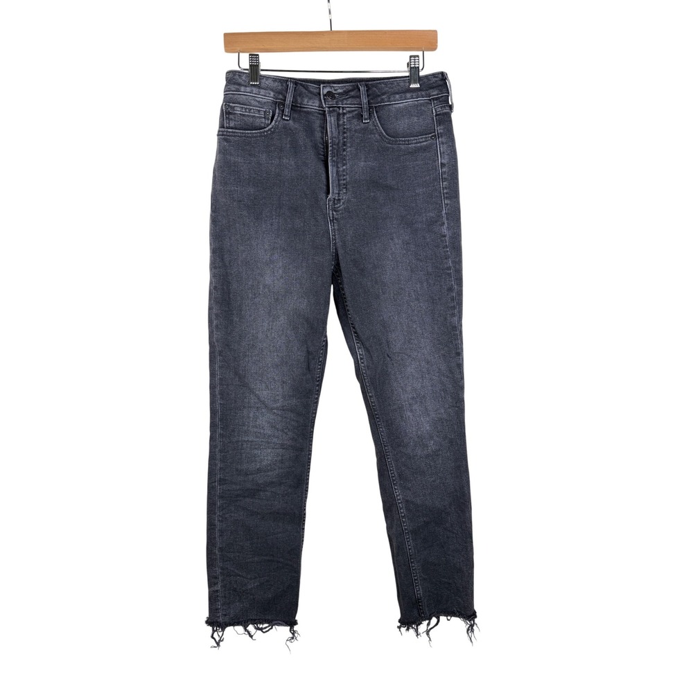 Gap Vintage Sky High‎ Frayed Hem Jeans size 8/29 Black